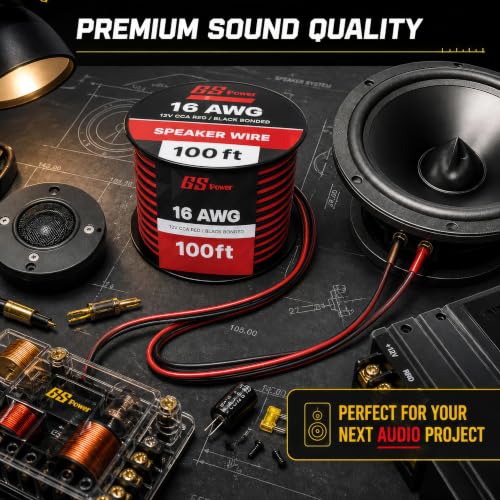 GS Power 16 Gauge Wire Automotive - 200ft CCA Primary Bonded Wire - size: 16 Gauge-100 ft-Bonded