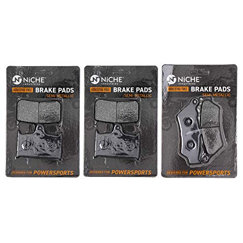 NICHE Front Rear Brake Pad Set for Triumph T2020393 T2020245 Semi-Metallic - size: Semi-Metallic