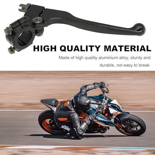 KVAEY Motorcycle Clutch Lever, 7/8" 22mm Left Handlebar Folding Brake Lever Perch, Clutch Handle Lever Replacement (Black) - color: Black