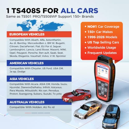 Autel MaxiTPMS TS408 TPMS Programming Tool, 2026 Same as TS508WF/TS501 PRO