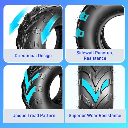 145/70-6 Go Kart Tires,4PR Mini Bike Tires,Tubeless,Pack of 2 - size: 145/70-6