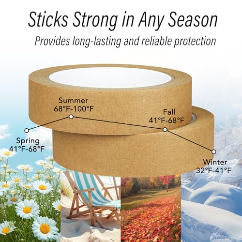 Brown Painters Tape,Masking Tape 1 Inch Wide,2pc 180FT - color: Brown