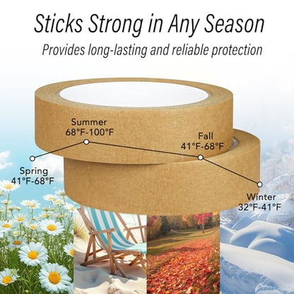 Brown Painters Tape,Masking Tape 1 Inch Wide,2pc 180FT - color: Brown