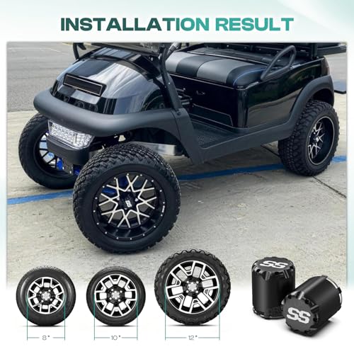 DRIVE UP Golf Cart SS Center Caps, Golf Cart ITP SS Wheel Center Hub Cap for Club Car EZGO Yamaha Models Wheel, 4 Packs - color: Black
