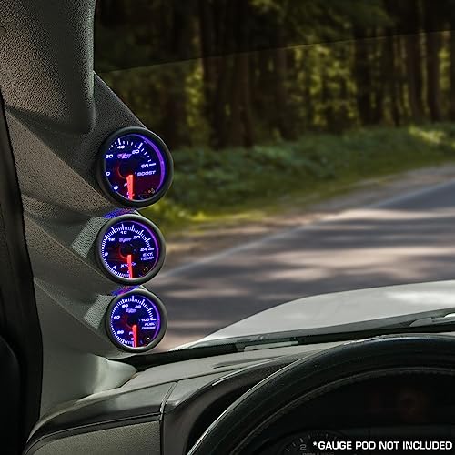 GlowShift Black 7 Color 3-Gauge Diesel Truck Set, 2-1/16" 52mm