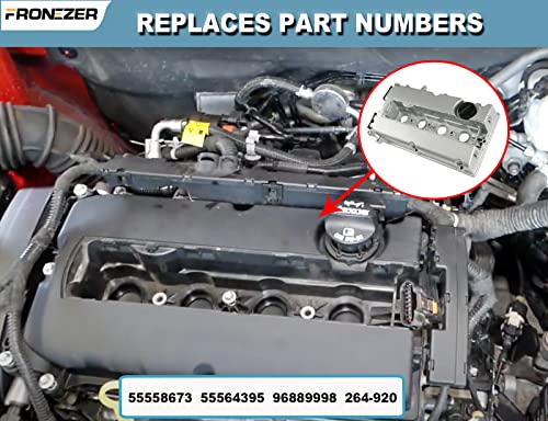 Aluminum Engine Valve Cover Kit with Gasket, Bolts, Oil Filler Cap Compatible with 2011-2016 Chevy Cruze, 2012-2018 Sonic, 2013-2020 Trax, 2009-2011 Aveo Aveo5 1.6L 1.8L Replace# 55558673 55564395 - color: Aluminum Silver