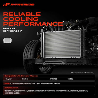 A-Premium Engine Coolant Radiator Assembly Compatible with Chrysler