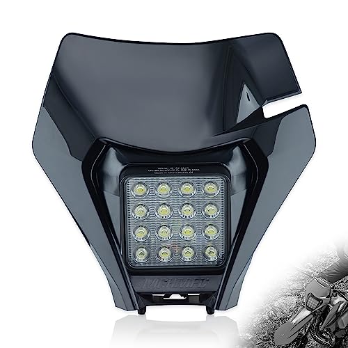 Dirt Bike Headlight,LED Enduro Pit Bike Light Kit Universal For Most Dirt Pit Bike Motorcycle EXC SX XCF MX Black - color: Cover TypeC Black