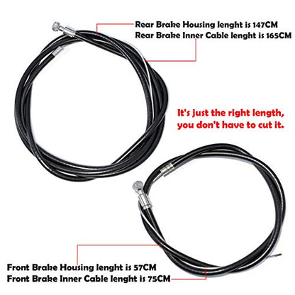 Complete Bike Front & Rear Disc Brake Kit - Calipers, 2x 160mm Stainless Steel Rotors, Cable, Brake Levers & Fixing Screws (Suit-Black) - color: Suit-Black