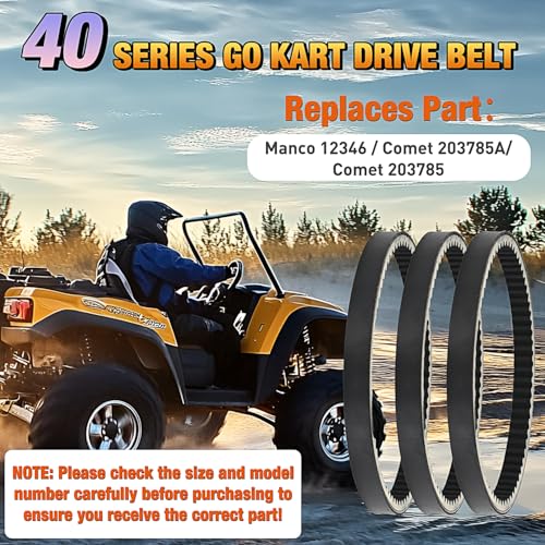 Nilight Go Kart Drive Belt 40 Series Torque Converter Belt Replacement for Comet 203785A Comet 203785 MANCO 12346 40 Series, 3 Pack - size: For Manco 12346 Comet 203785, 3PCS