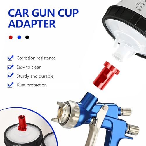 Hovom Car Spray Gun Cup Adapter, M16×1.5 Female Adapter, Red - color: Red+Internal Thread