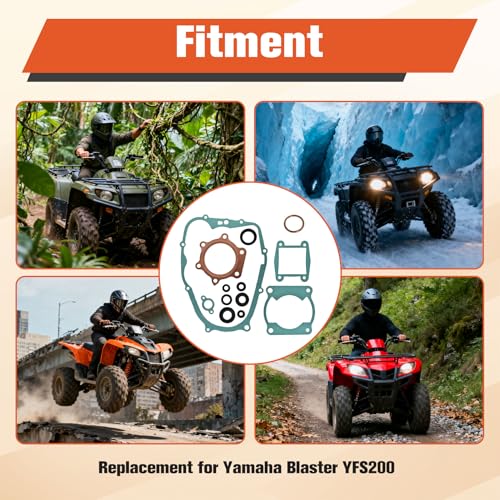 labwork Engine Head Top and Bottom End Gasket Set Replacement for Yamaha Blaster 200 YFS200 1988-2006