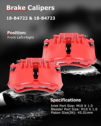 cciyu Front Left & Right Disc Brake Calipers with Bracket 18-B4723 18-B4722 - size: Front[18-B4723+18-B4722]