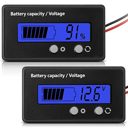 Frienda Golf Cart Battery Meter with Alarm, 12V-84V Compatible,Blue - color: Blue