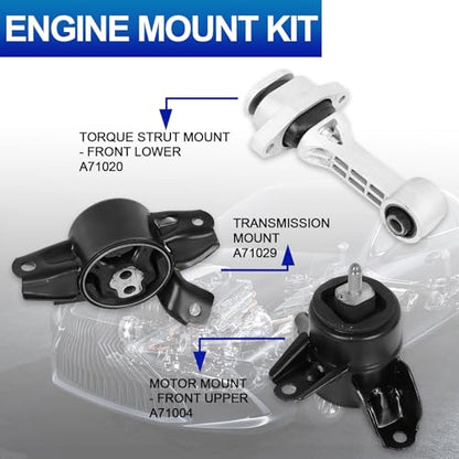 3PCS Engine Motor Mount Kit for 11-18 Elantra Accent Veloster Forte Rio - size: Elantra 2011-2016