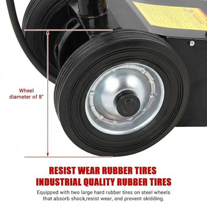 GarveeTech 30 Ton Air Hydraulic Floor Jack for Heavy Duty Trucks & Tractors – Low Profile (9"-17.7"), 4 Adapters, 46" Adjustable Handle – 66,000 Lbs Capacity - color: 30 Black