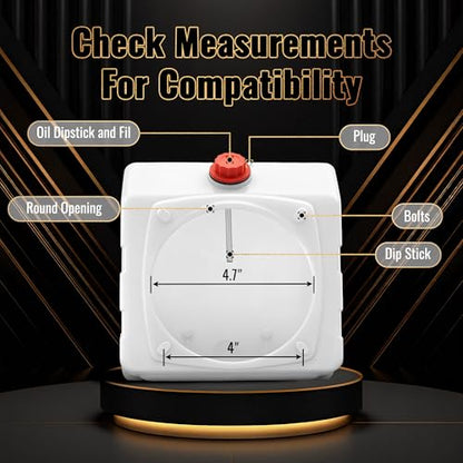 3 Quart Poly Power Unit Reservoir for Hydraulic Systems, Polyethylene Flat Bottom Utility Fluid Tank for Dump Trucks Trailers RVs Boats - size: 3 Quart
