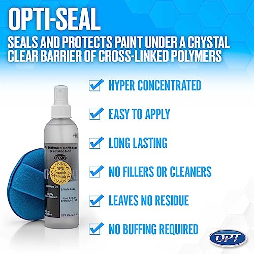 Optimum Opti-Seal Polymer Paint Sealant Spray for Automotive Paint and Interior Car Detailing, Includes Detailing Applicator Pad (8 oz) - size: 8 oz.