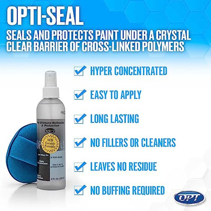 Optimum Opti-Seal Polymer Paint Sealant Spray for Automotive Paint and Interior Car Detailing, Includes Detailing Applicator Pad (8 oz) - size: 8 oz.