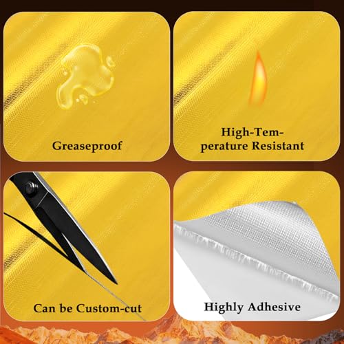 Adhesive Heat Shield Wrap for Automotive, 40 x 24 in, Gold - color: Gold, size: 40" x 24"