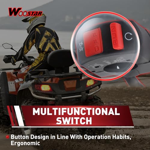 WOOSTAR 7/8" 22mm Handlebar 2 Function Right Start Switch Replacement for 125cc ATV 4 Wheeler Quad Sport Bike Dirt Pit Bike Electric Motorbike Bike - color: 2 Functions