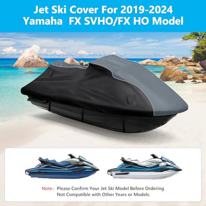 Jet Ski Cover for Yamaha 2019-2024 FX SVHO/FX HO Model Waterproof 600D - size: For Yamaha FX SVHO/FX HO Model 2019-2024