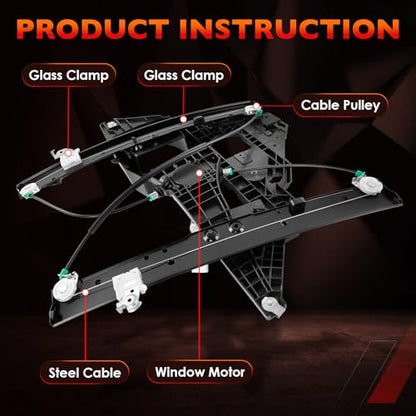 741-178 Front Left Driver Side Window Regulator w/ 2-Pin Motor Assembly - size: 741-178