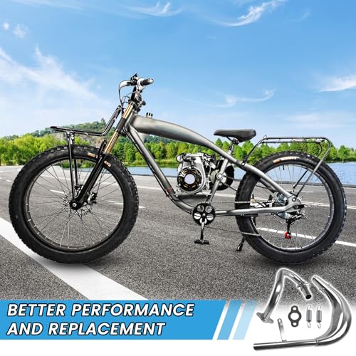 Performance Exhaust Muffler Expansion Chamber Pipe Silencer Gasket - size: Silver Split Pipe Muffler