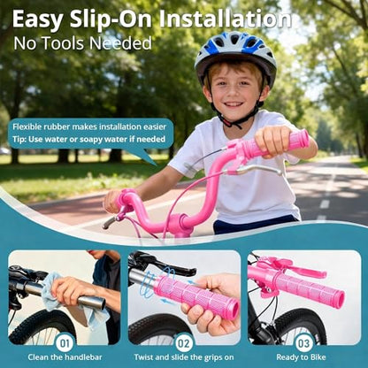 CHUNZEXI 4 PCS Rubber Bike Handlebar Grips - color: Pink