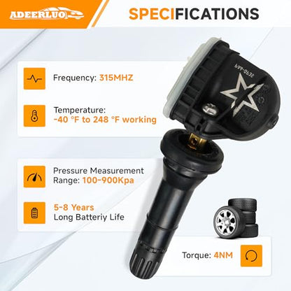Pre-Programmed TPMS Tire Pressure Sensor Fits for/Chevy for/Buick for/Cadillac for/GMC for/Pontiac for/Saturn Tire Pressure Monitoring System 315MHz 13598771 13586335