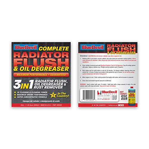 BlueDevil Products 00203 Radiator Flush & Oil Degreaser - 1 Quart (Pack of 2) - size: Pack of 2