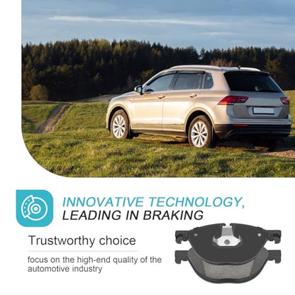 D1409 Front Ceramic Brake Pads Kit Fit For BMW 528i 2012-2013, For 528i xDrive 2012-2013, For 535i GT 2010-2017, For 535i GT xDrive 2011-2017, For 550i 2011-2016 - style: HZ1409