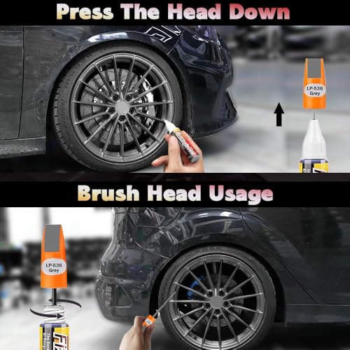 Touch Up Paint for Cars, Automotive Paint Scratch Repair, Two-In-One Car Touch Up Paint Fill Paint Pen, Car Accessories Scratch Remover Pen Universal for Scratch Repair Various Cars (Gray) - color: Gray