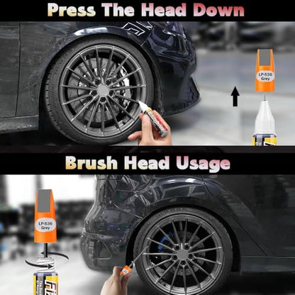 Touch Up Paint for Cars, Automotive Paint Scratch Repair, Two-In-One Car Touch Up Paint Fill Paint Pen, Car Accessories Scratch Remover Pen Universal for Scratch Repair Various Cars (Gray) - color: Gray