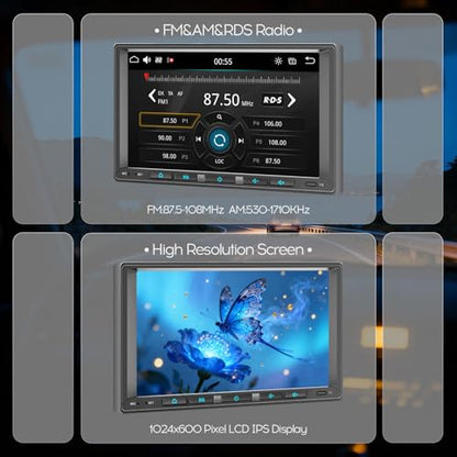 Linux System 7" Double Din Car Stereo Wireless Apple Carplay Radio Screen for Car Audio Receivers, Bluetooth 5.3 Car Play Android Auto Touchscreen, Backup Camera, SWC, FM/AM - size: 7inch Linux 2Din Universal HU