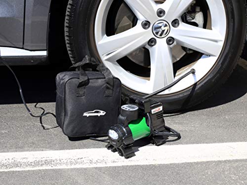 epauto 12V DC Portable Air Compressor Pump, Digital Tire Inflator - color: Green