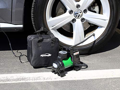 epauto 12V DC Portable Air Compressor Pump, Digital Tire Inflator - color: Green
