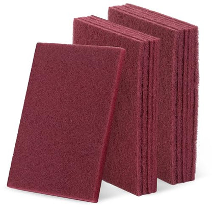 Maroon Scuff Pad 10 PCS 6" X 9" 320 Grit Wet and Dry Abrasive Pads