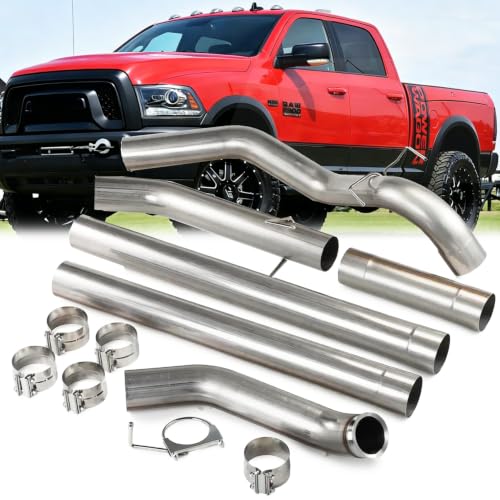Stainless Steel Exhaust Pipes for 2011-2018 Dodge Ram 3500 4500 5500 6.7L 5" Cummins Diesel - size: for 2011-2018 Ram 3500 4500 5500