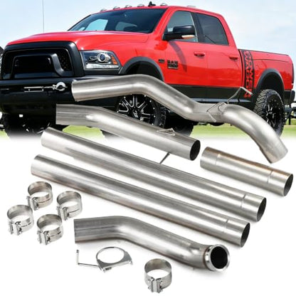 Stainless Steel Exhaust Pipes for 2011-2018 Dodge Ram 3500 4500 5500 6.7L 5" Cummins Diesel - size: for 2011-2018 Ram 3500 4500 5500