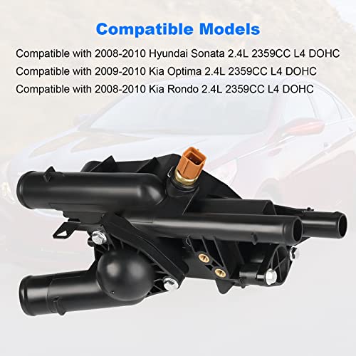 256002G600 Coolant Thermostat Housing Compatible with 08-10 Hyundai Sonata
