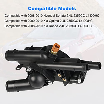 256002G600 Coolant Thermostat Housing Compatible with 08-10 Hyundai Sonata