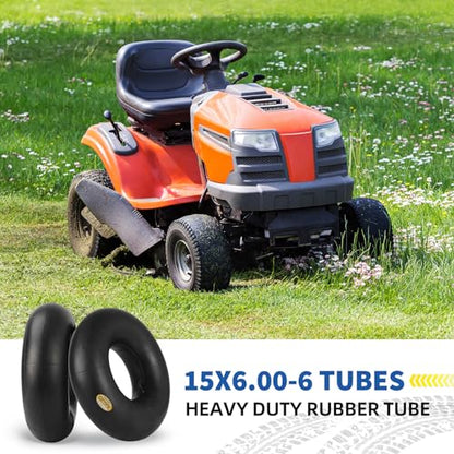 GICOOL 15x6.00-6 Lawn Mower Tire Inner Tubes, TR-13 Valve Stem, 2 Pack - size: 15x6.00-6,TR-13