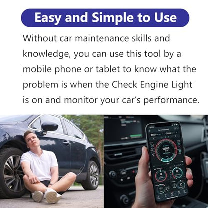 WiFi ELM327 OBD2 Adapter WiFi ELM 327 OBD Scanner for Universal 12V Vehicle