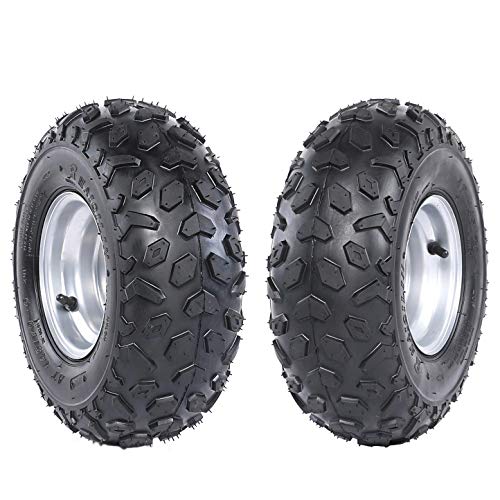 TDPRO 145/70-6 ATV Go Kart Quad Tires and Rims | 4PR Wheels (Set of 2)