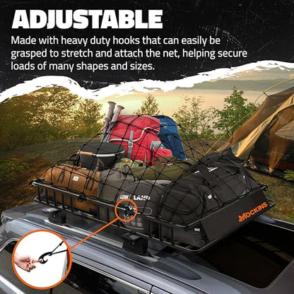 Mockins 39"x36" Elastic Cargo Net for Pickup Truck Bed, Cargo Racks & More - size: 39" x 36"