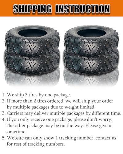 GarveeTech Set of 2 ATV UTV All-Terrain Tires 25x8-12, 6PR Tubeless Heavy Duty Off-Road Tires for Mud & Sand, Durable Off-Road Performance & High Load Capacity - size: AT25X8-12, style: Pattern 110