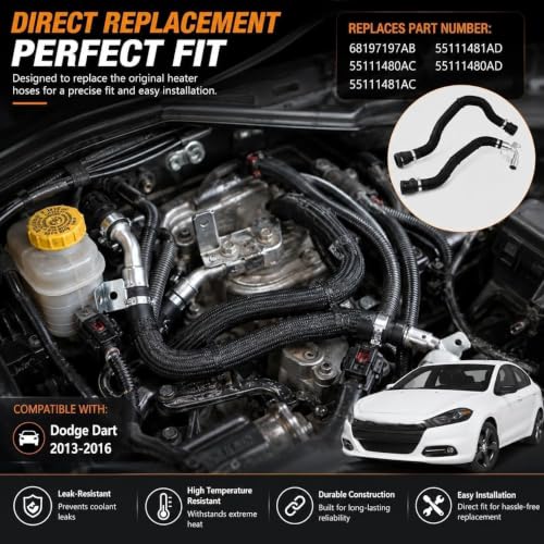 HVAC Heater Hose Air Conditioning Heater Supply & Return Hose Fit for Dart