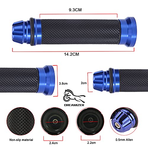 DREAMIZER Motorcycle Handlebar Grip Gel Brake Handle Rubber 7/8" Handle Grips Compatible with CRF EXC YZF Protaper Pro Taper Motorcross Dirt Pit Bike - Blue - color: Blue