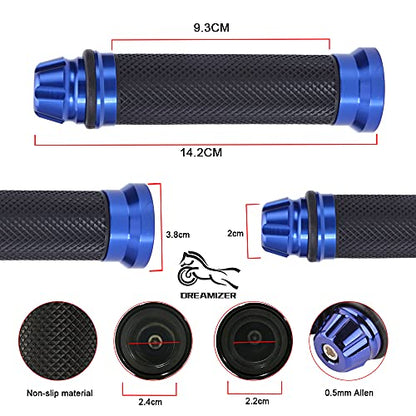 DREAMIZER Motorcycle Handlebar Grip Gel Brake Handle Rubber 7/8" Handle Grips Compatible with CRF EXC YZF Protaper Pro Taper Motorcross Dirt Pit Bike - Blue - color: Blue